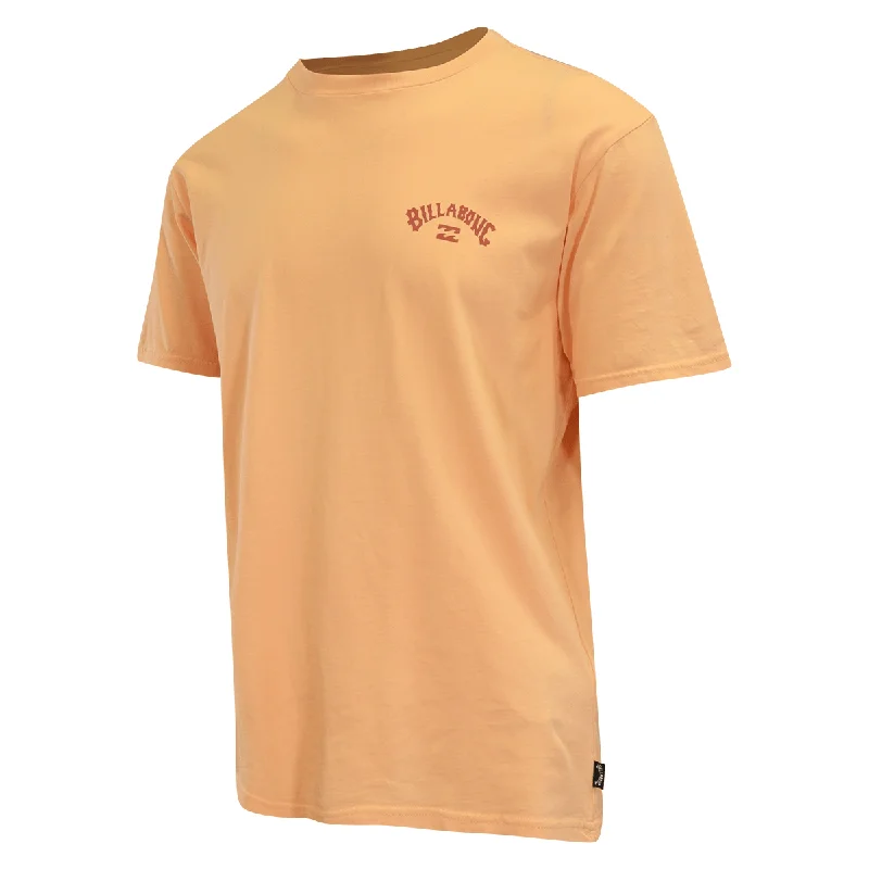 Billabong Men's T-Shirt Peach Wave Washed Chest Logo S/S (S11)