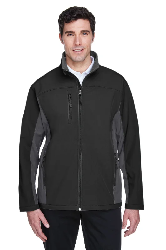 Devon & Jones Mens Wind & Water Resistant Full Zip Jacket - Black/Dark Grey