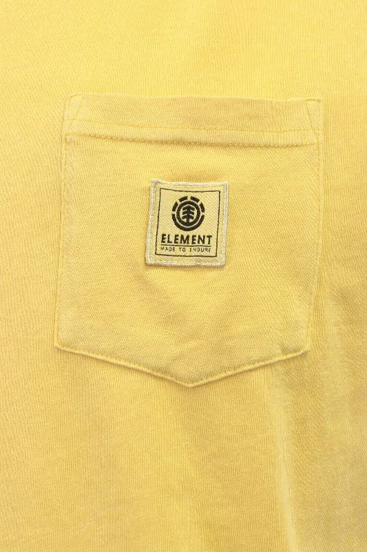 Element Men's T-Shirt Yellow Basic Pocket Tee S/S (S06)