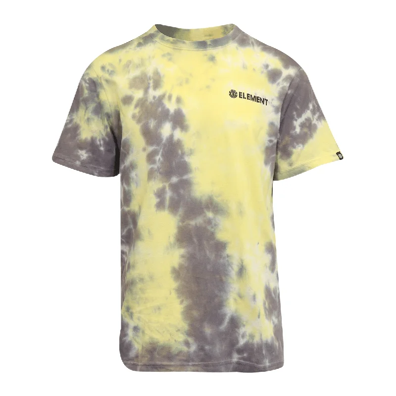 Element Men's T-Shirt Yellow Dark Grey Blazin' Chest Tie-Dye S/S (S09)