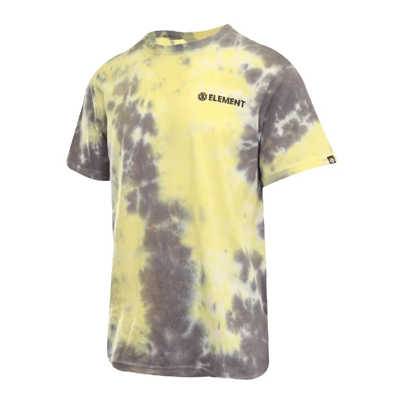 Element Men's T-Shirt Yellow Dark Grey Blazin' Chest Tie-Dye S/S (S09)