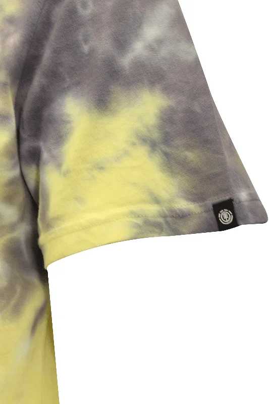 Element Men's T-Shirt Yellow Dark Grey Blazin' Chest Tie-Dye S/S (S09)