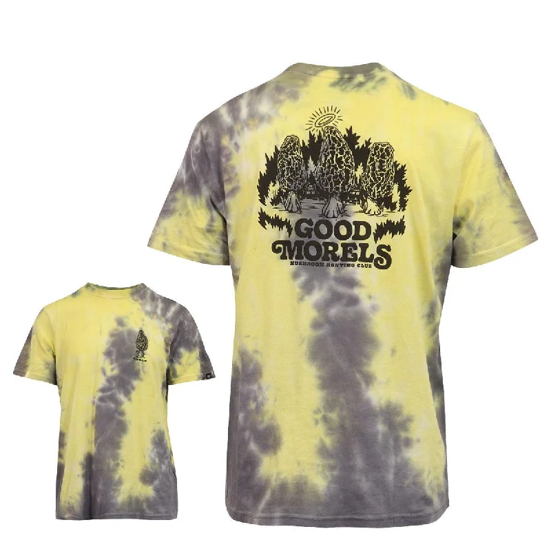 Element Men's T-Shirt Yellow Dark Grey Tie-Dye Mushroom Graphic S/S (S17)