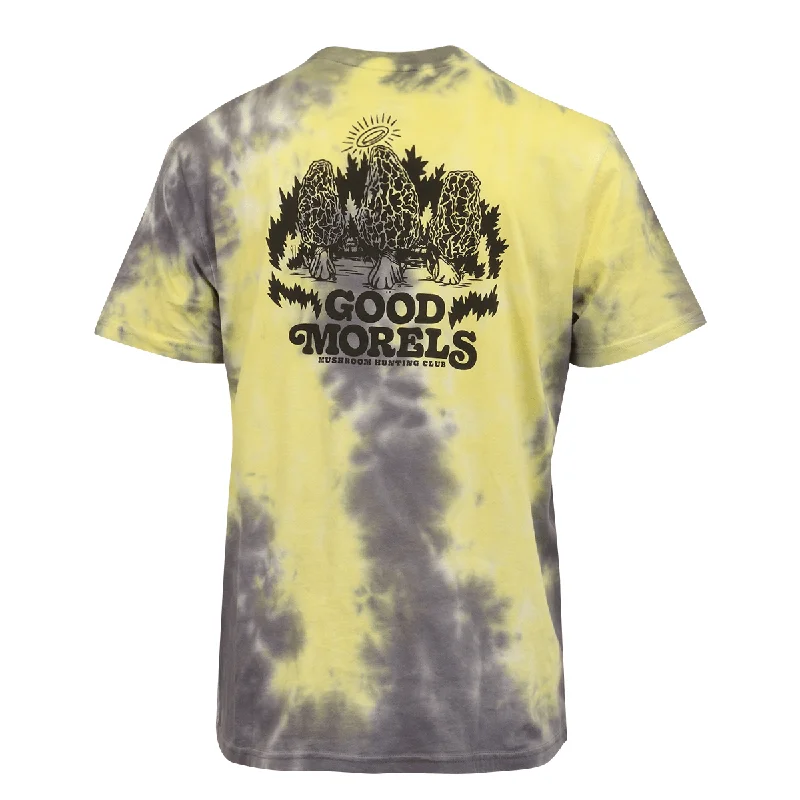 Element Men's T-Shirt Yellow Dark Grey Tie-Dye Mushroom Graphic S/S (S17)