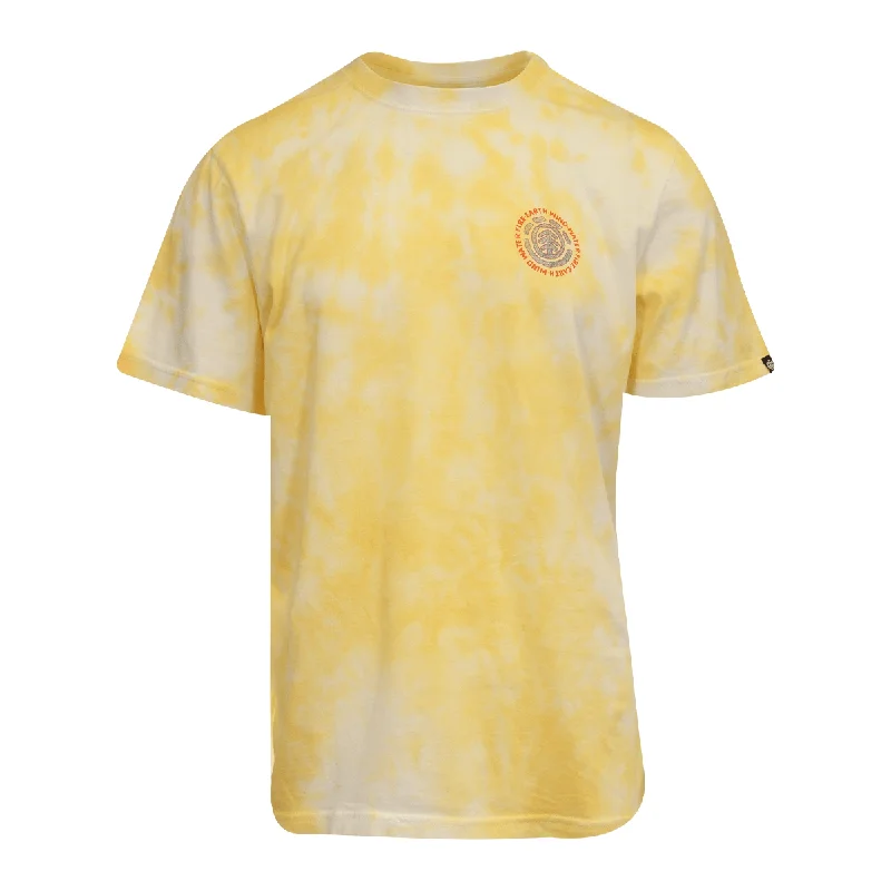 Element Men's T-Shirt Yellow Tie-Dye Four Elements Sketched Graphic S/S (S14)