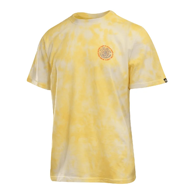 Element Men's T-Shirt Yellow Tie-Dye Four Elements Sketched Graphic S/S (S14)