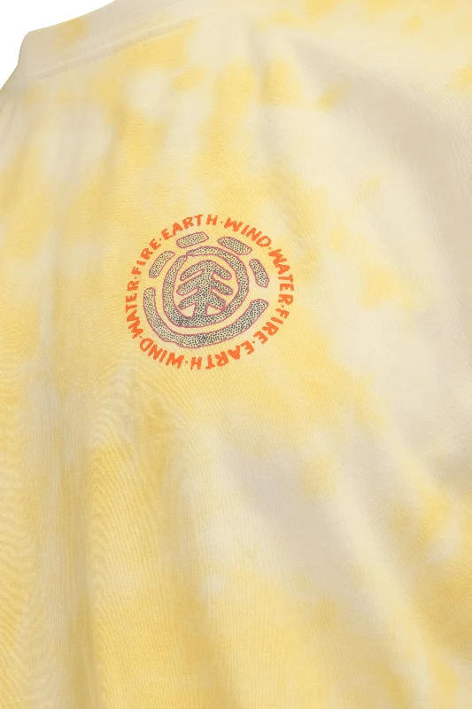 Element Men's T-Shirt Yellow Tie-Dye Four Elements Sketched Graphic S/S (S14)