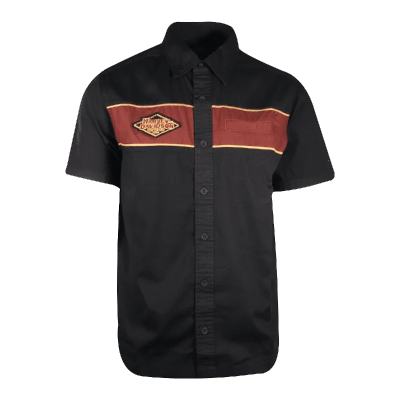 Branded  Men's Black Beauty 120 Anniversary Mechanic Shirt Woven S/S 506