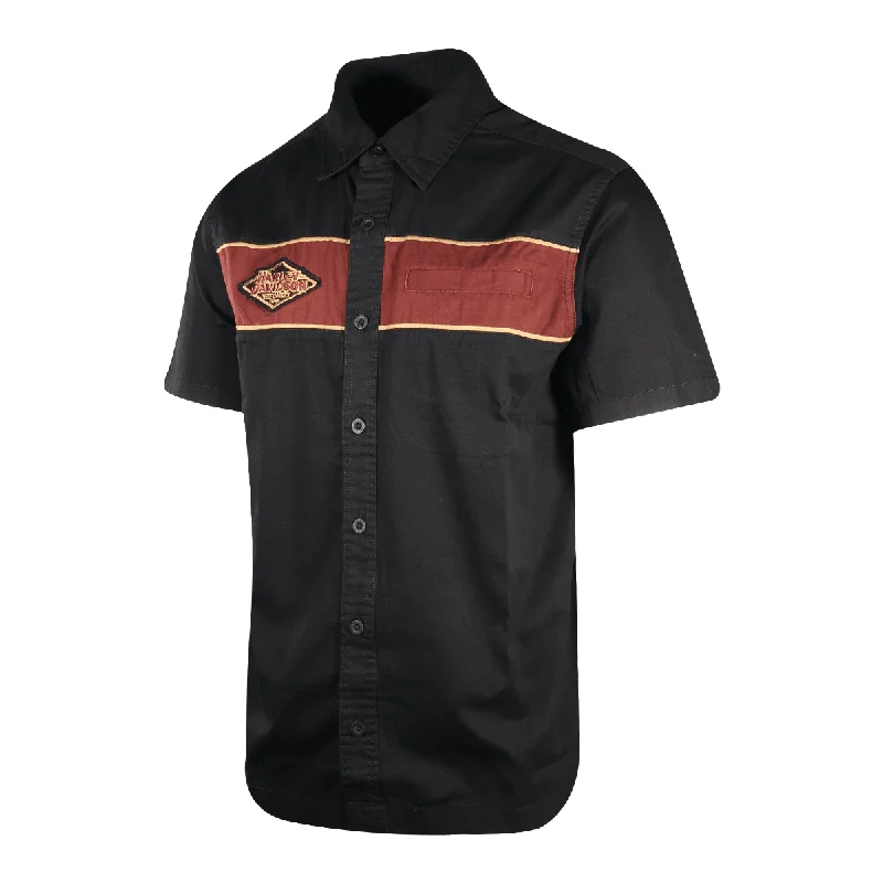 Branded  Men's Black Beauty 120 Anniversary Mechanic Shirt Woven S/S 506