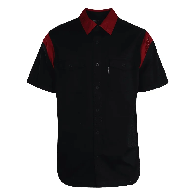 Branded  Men's Shirt Black Beauty Red Hometown S/S (508)