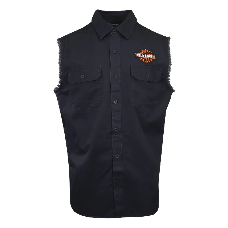 Branded  Men's Vest Dark Wash Denim Sleeveless Shirt (S60)