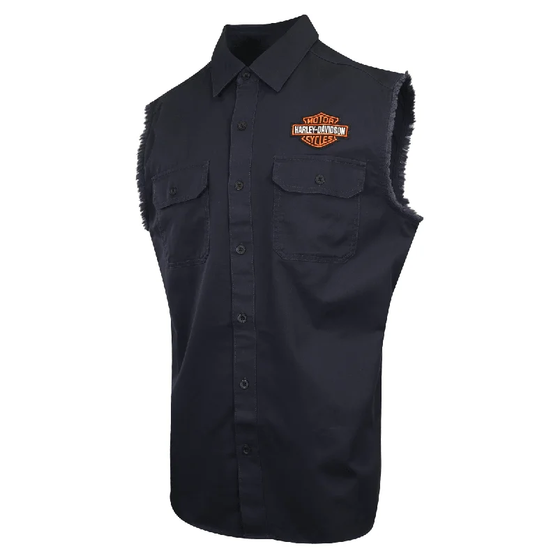 Branded  Men's Vest Dark Wash Denim Sleeveless Shirt (S60)