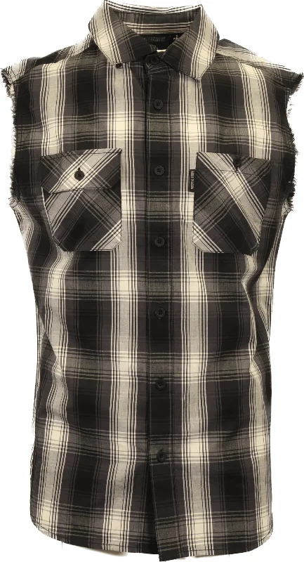 Branded  Men's Vest Grey Plaid Sleeveless Shirt (S61)