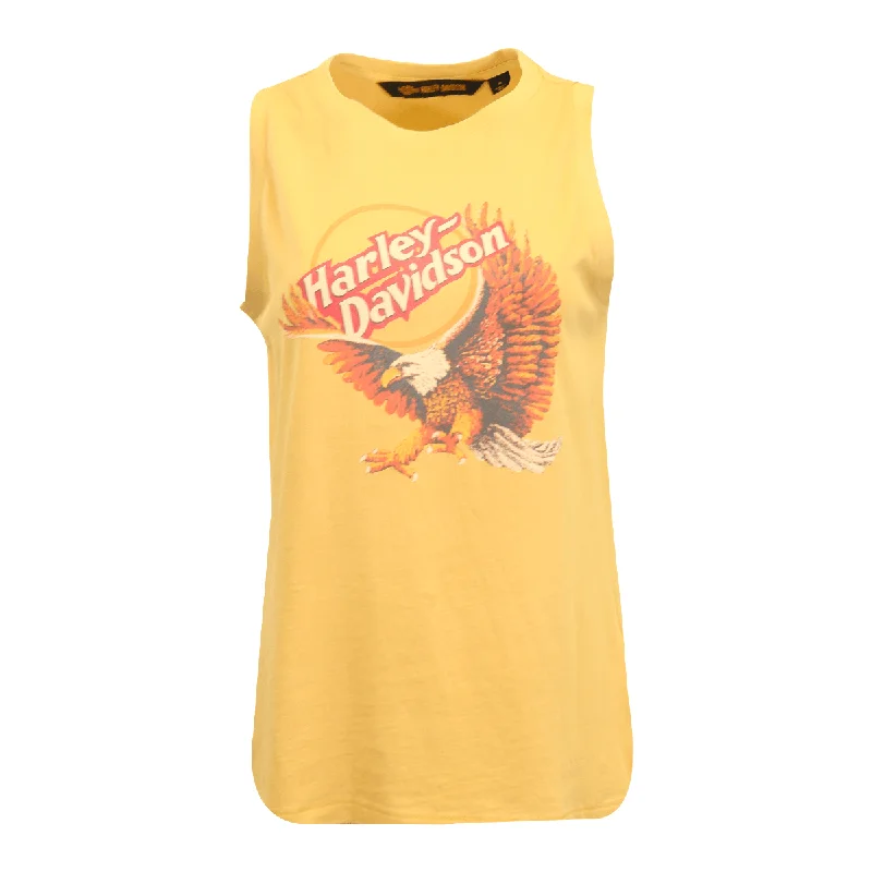 Branded  Women's Tank Top Golden Tan Printed Eagle Muscle (S08)