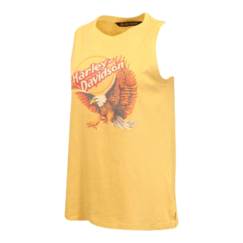 Branded  Women's Tank Top Golden Tan Printed Eagle Muscle (S08)