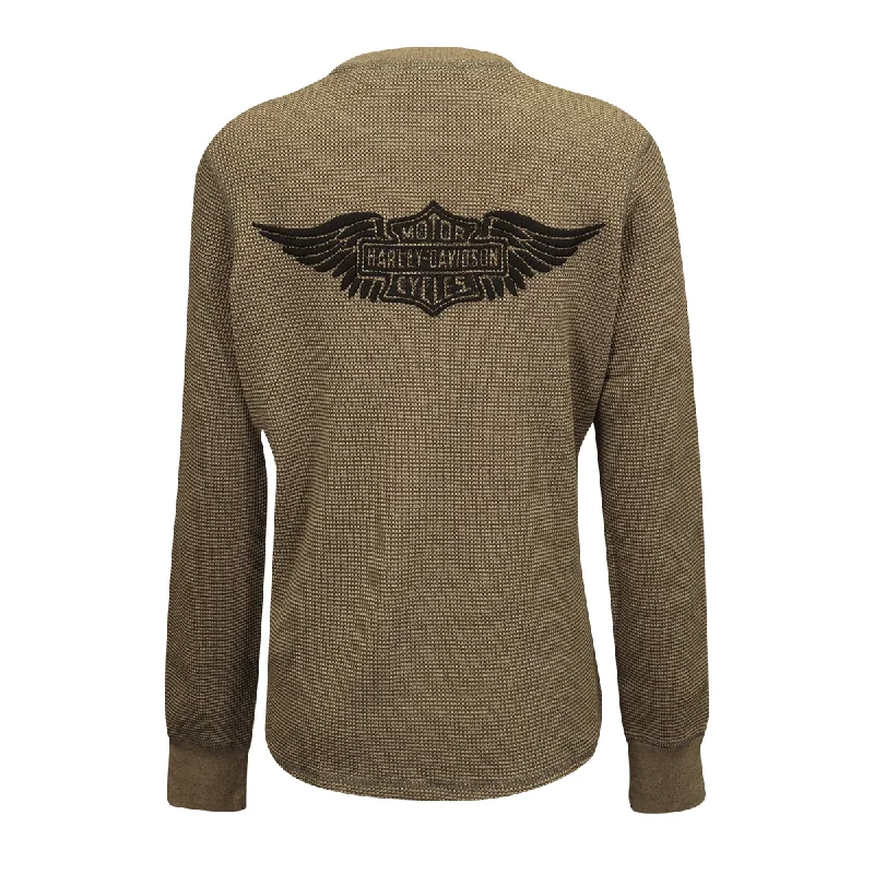 Branded  Women's Thermal Knit Thunder Gray Patch Logo L/S (S02)