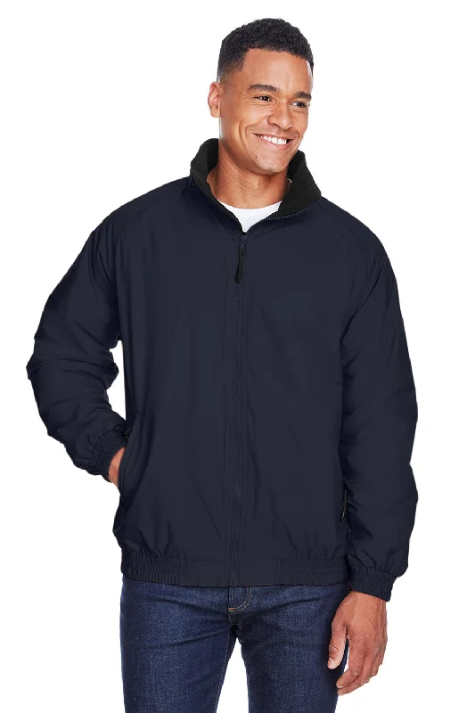 Harriton Mens Wind & Water Resistant Full Zip Jacket - Navy Blue