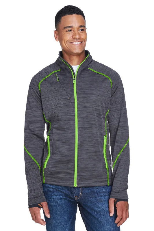 North End Mens Sport Red Flux Full Zip Jacket - Carbon Grey/Acid Green