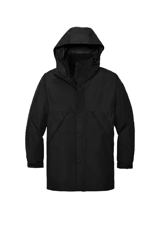 Port Authority Mens 3-in-1 Wind & Water Resistant Full Zip Hooded Jacket - Black