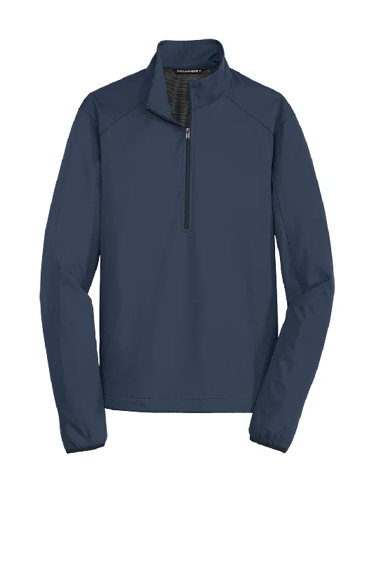 Port Authority Mens Active Wind & Water Resistant 1/4 Zip Jacket - Dress Navy Blue