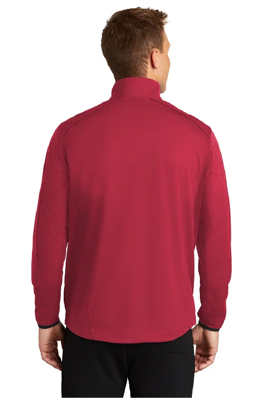 Port Authority Mens Active Wind & Water Resistant 1/4 Zip Jacket - Rich Red - Closeout