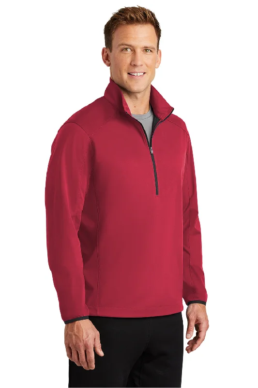 Port Authority Mens Active Wind & Water Resistant 1/4 Zip Jacket - Rich Red - Closeout