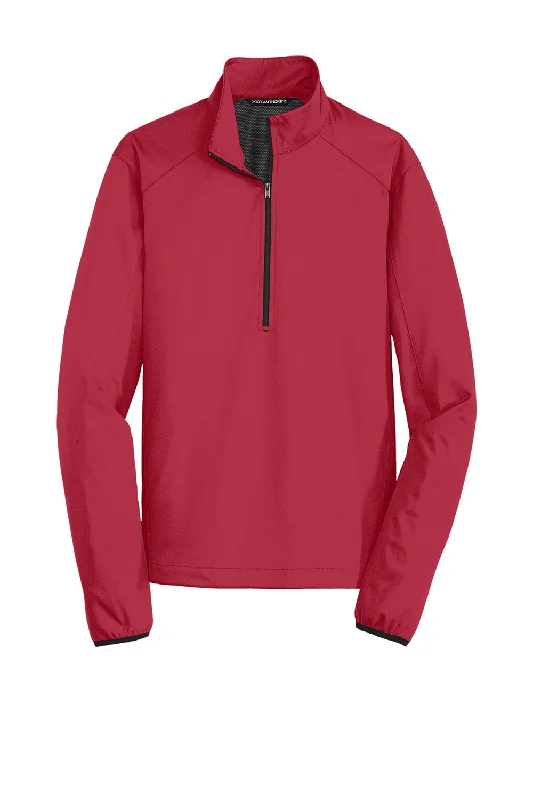 Port Authority Mens Active Wind & Water Resistant 1/4 Zip Jacket - Rich Red - Closeout