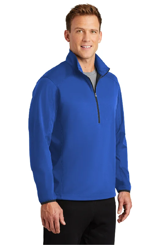 Port Authority Mens Active Wind & Water Resistant 1/4 Zip Jacket - True Royal Blue - Closeout