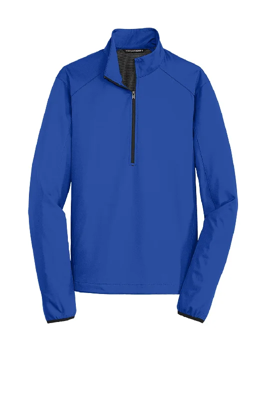 Port Authority Mens Active Wind & Water Resistant 1/4 Zip Jacket - True Royal Blue - Closeout