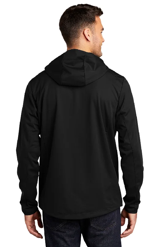 Port Authority Mens Active Wind & Water Resistant Full Zip Hooded Jacket - Deep Black