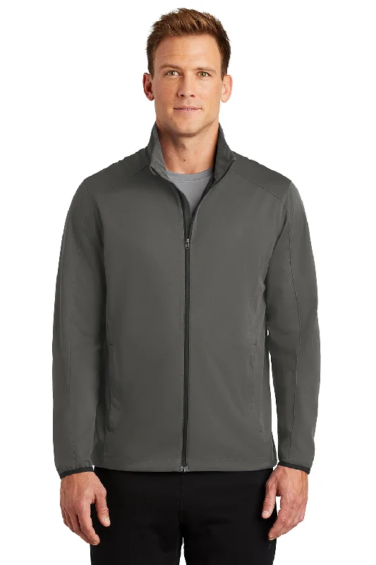 Port Authority Mens Active Wind & Water Resistant Full Zip Jacket - Steel Grey