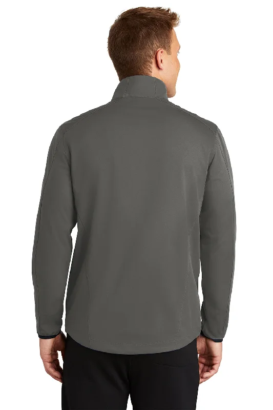 Port Authority Mens Active Wind & Water Resistant Full Zip Jacket - Steel Grey