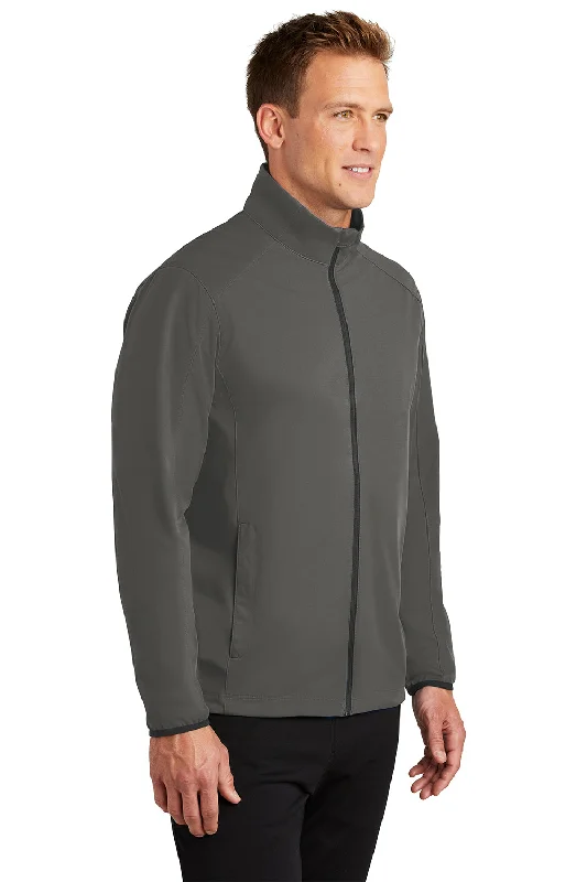 Port Authority Mens Active Wind & Water Resistant Full Zip Jacket - Steel Grey