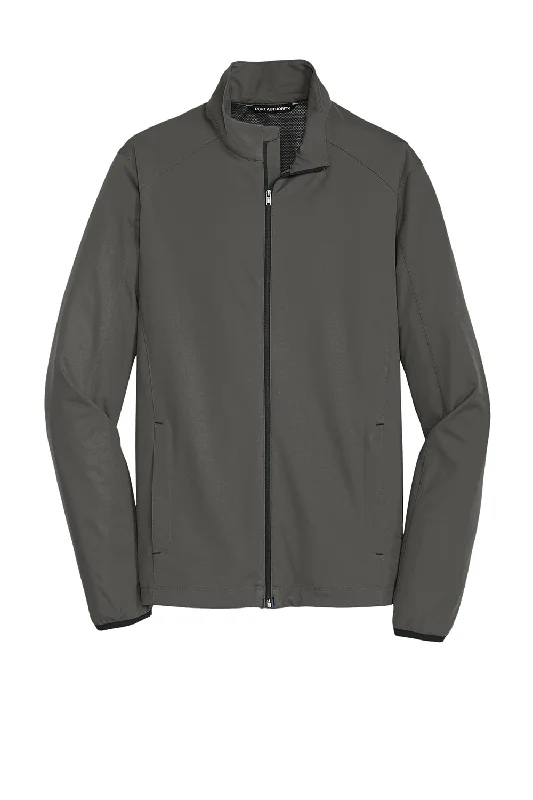 Port Authority Mens Active Wind & Water Resistant Full Zip Jacket - Steel Grey