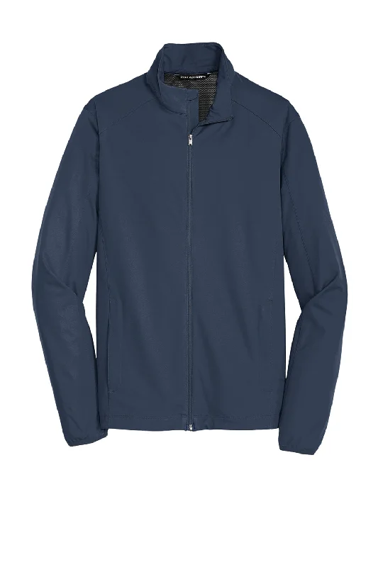 Port Authority Mens Active Wind & Water Resistant Full Zip Jacket - Dress Navy Blue