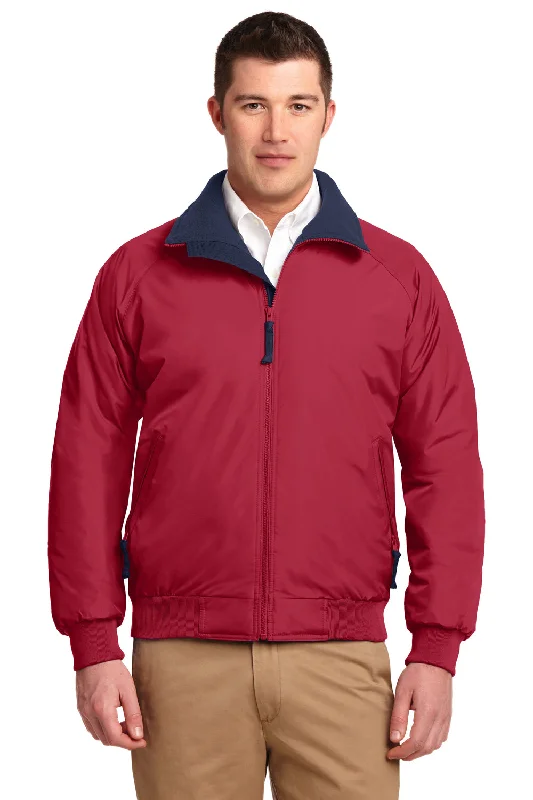 Port Authority Mens Challenger Wind & Water Resistant Full Zip Jacket - True Red/True Navy Blue