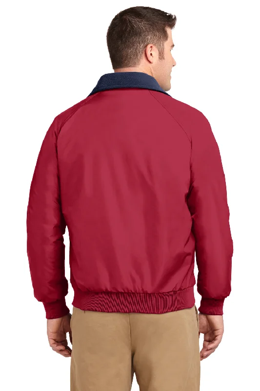 Port Authority Mens Challenger Wind & Water Resistant Full Zip Jacket - True Red/True Navy Blue