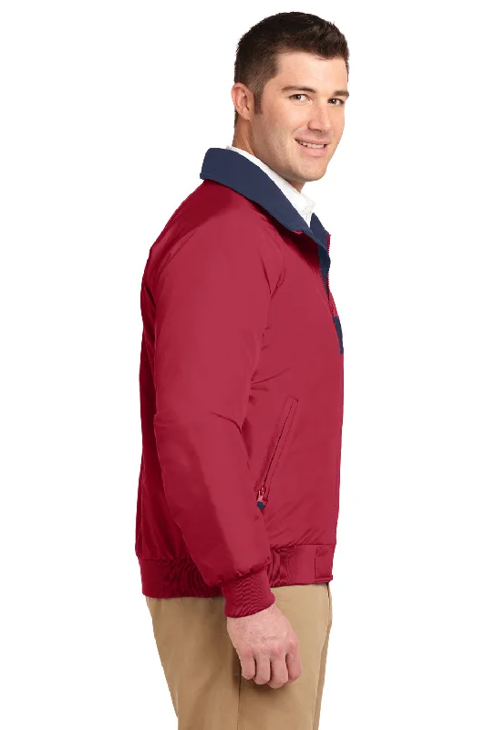 Port Authority Mens Challenger Wind & Water Resistant Full Zip Jacket - True Red/True Navy Blue