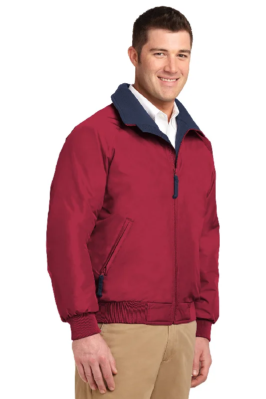 Port Authority Mens Challenger Wind & Water Resistant Full Zip Jacket - True Red/True Navy Blue