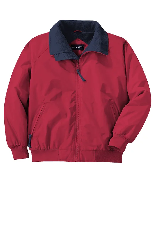 Port Authority Mens Challenger Wind & Water Resistant Full Zip Jacket - True Red/True Navy Blue