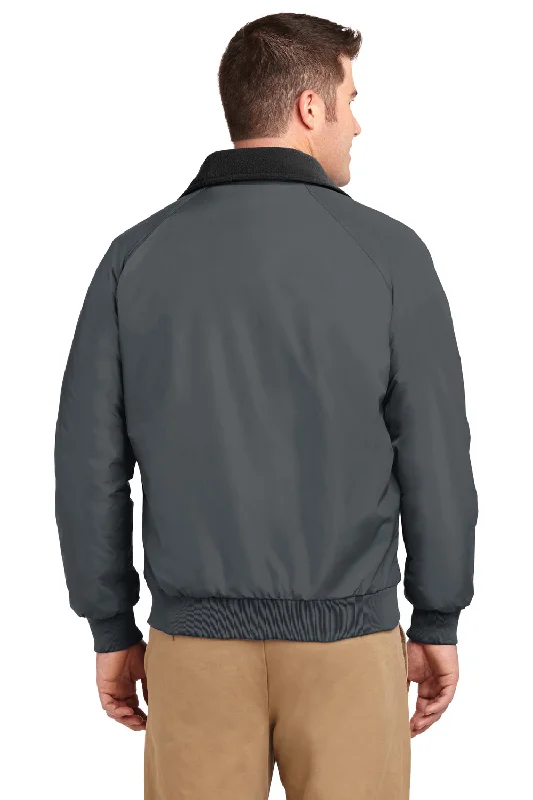 Port Authority Mens Challenger Wind & Water Resistant Full Zip Jacket - Steel Grey/True Black