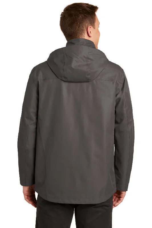 Port Authority Mens Collective Waterproof Full Zip Hooded Jacket - Graphite Grey