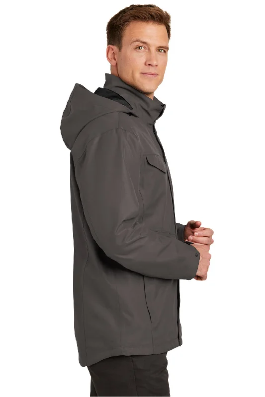 Port Authority Mens Collective Waterproof Full Zip Hooded Jacket - Graphite Grey