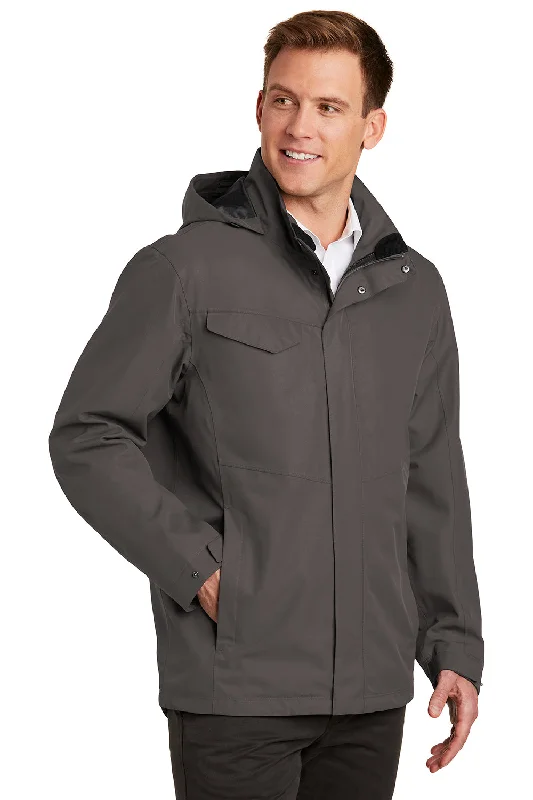 Port Authority Mens Collective Waterproof Full Zip Hooded Jacket - Graphite Grey