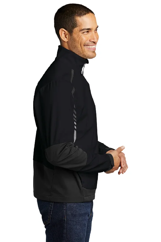 Port Authority Mens Embark Wind & Water Resistant Full Zip Jacket - Black/Deep Grey