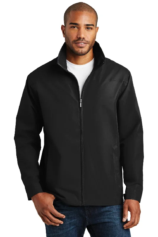 Port Authority Mens Successor Wind & Water Resistant Full Zip Jacket - Black - Closeout