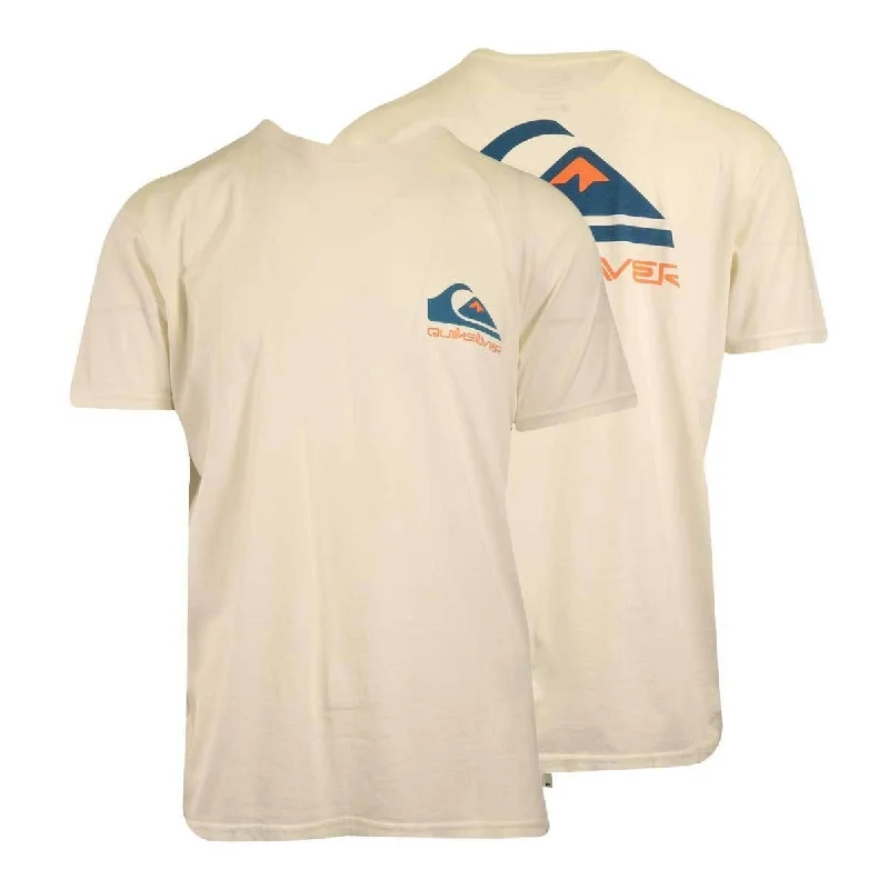 Quiksilver Men's T-Shirt Cream White Back Graphic Logo (S07)