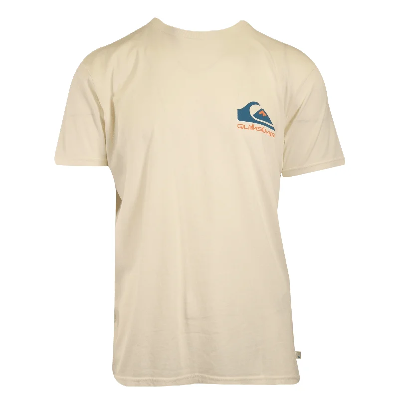 Quiksilver Men's T-Shirt Cream White Back Graphic Logo (S07)