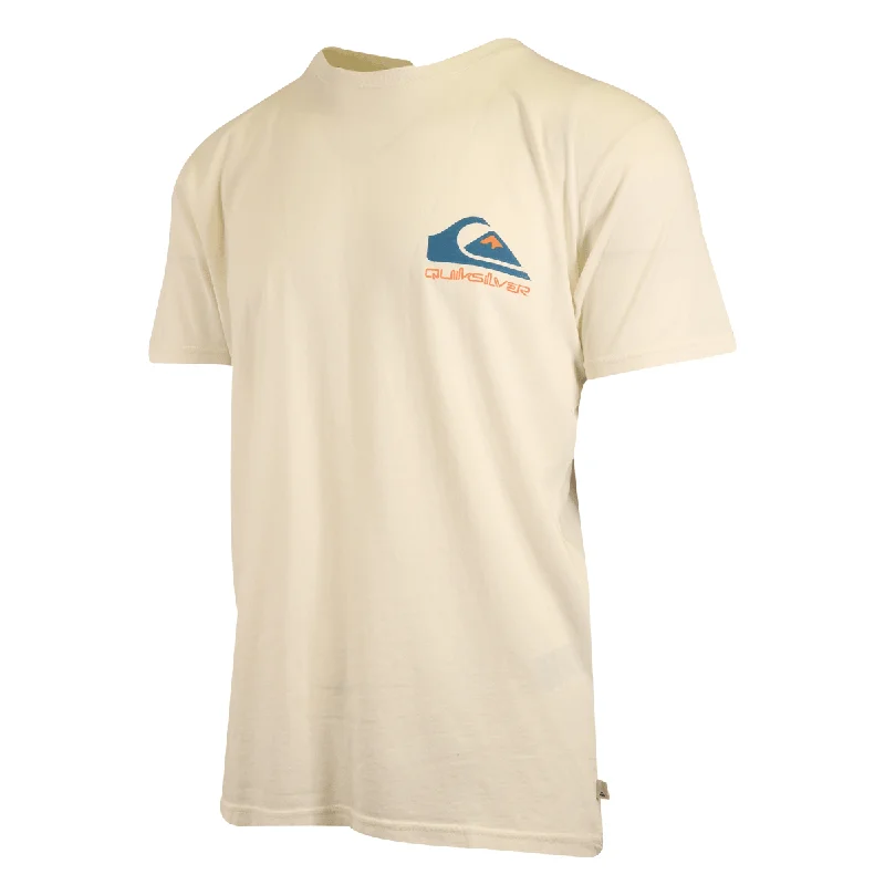 Quiksilver Men's T-Shirt Cream White Back Graphic Logo (S07)