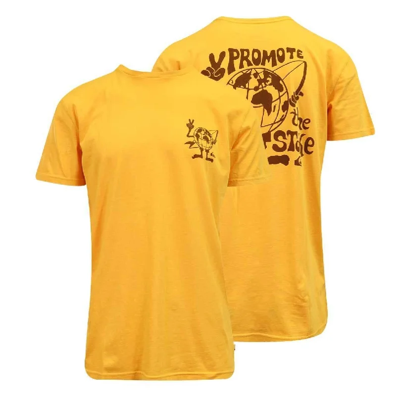 Quiksilver Men's T-Shirt Golden Yellow World Peace Graphic S/S (S11)